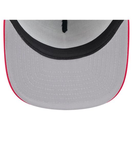 KTZ Pink White/red California Angels Retro Script Trucker 9fifty Snapback Hat for men