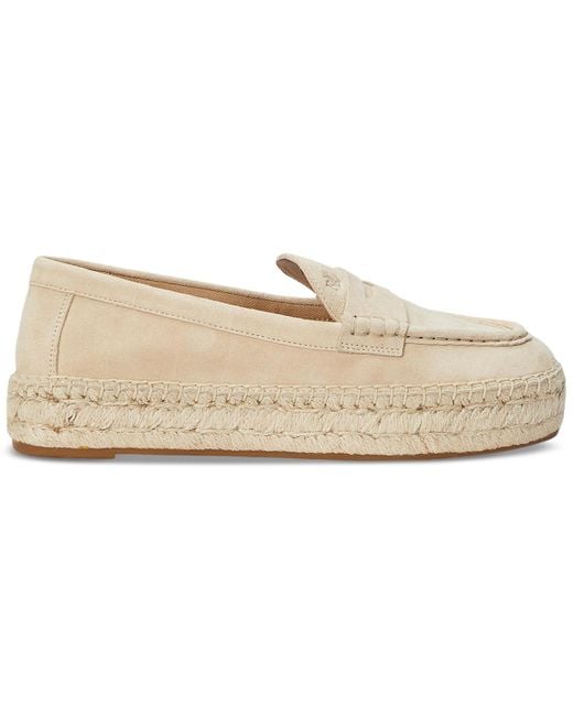 Ralph Lauren Natural Luize Espadrille Loafer Flats