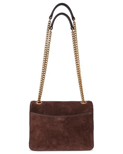 Ralph Lauren Brown Bradley Small Suede Convertible Bag