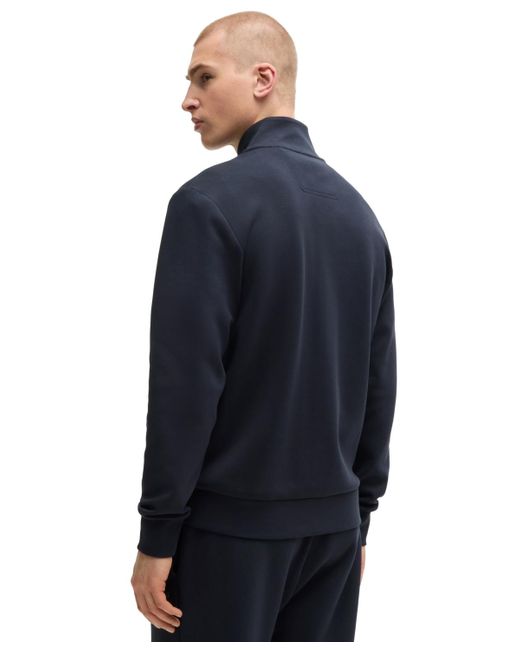 Boss Blue Boss By Logo Print Zip-up Sweatshirt for men