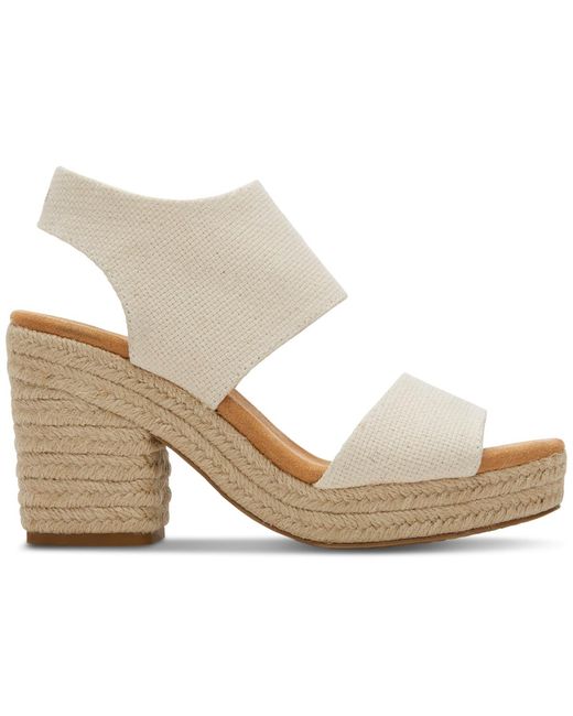 TOMS Natural Majorca Open Toe Slingback Platform Sandals