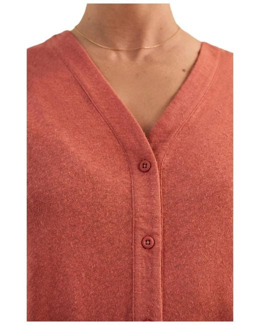 Celtic & Co. Red Button Through Top