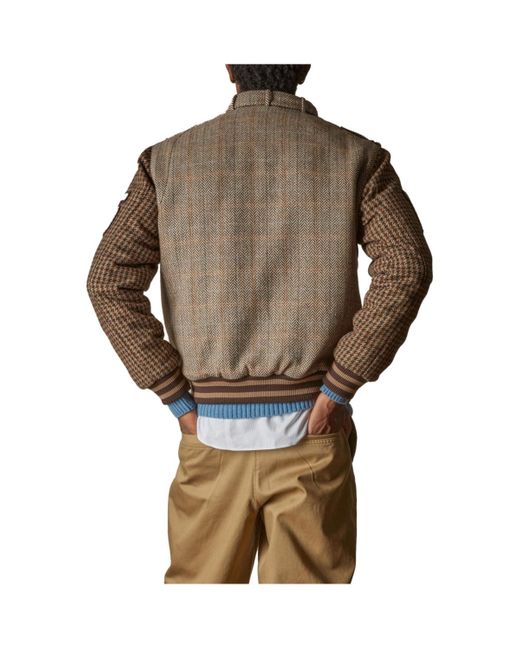 Members Only Brown Tweed Varsity Jacket for men