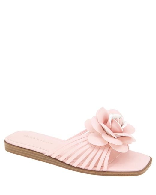 BCBGeneration Pink Masha Flower Slip-on Flat Sandals