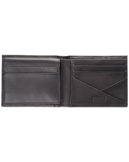 Kenneth Cole Reaction Passcase Zipper Leather Wallet in Black for Men ...