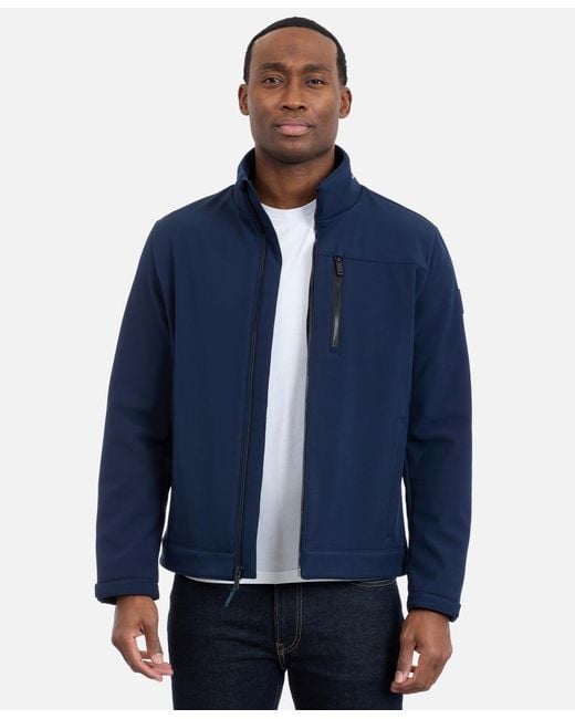 Calvin Klein Blue Water Resistant Softshell Jacket for men