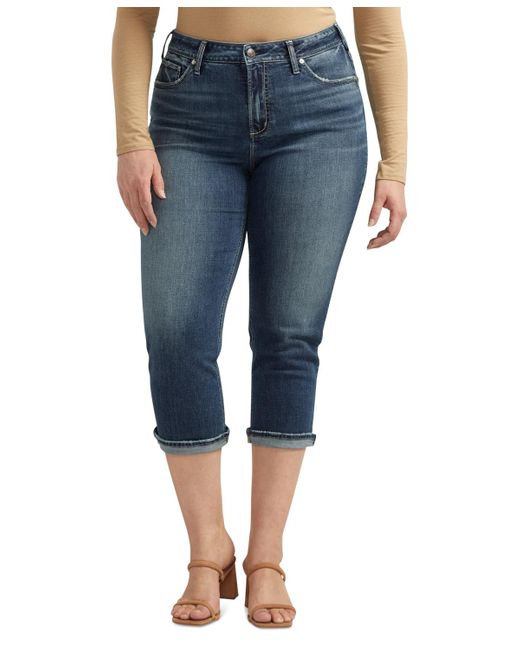 Silver Jeans Co. Blue Plus Size Avery High-rise Curvy-fit Capri Jeans