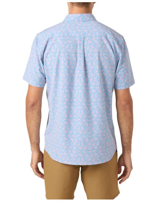 O'neill Sportswear Blue Traveler Upf Traverse Slub Short Sleeve Relaxed Shirt for men