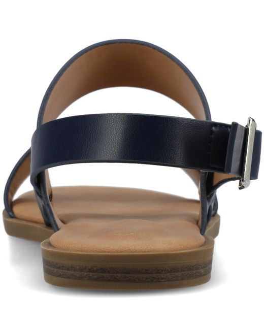 Journee Collection Blue Lavine Round Toe Flat Sandals