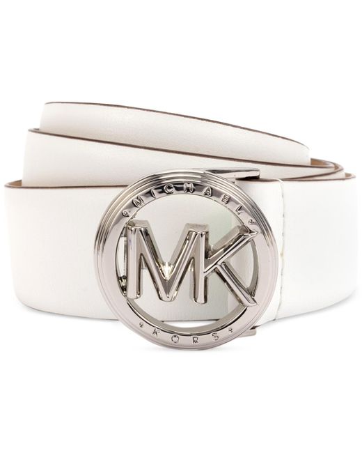 Michael Kors White Michael Leather Logo-buckle Belt