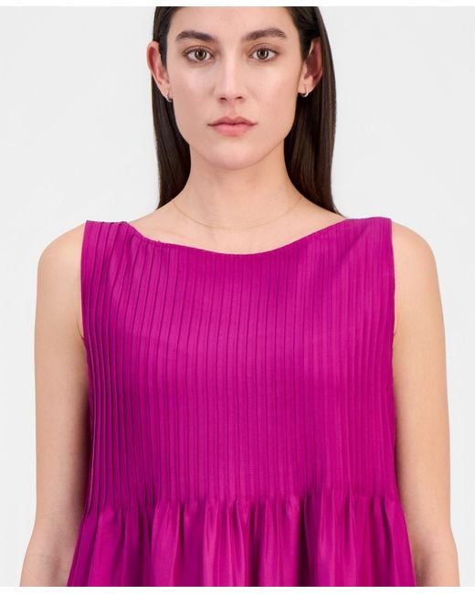eileen fisher pink dress Eileen Fisher Linen Tank Dress Size Medium Sleeveless Scoop Neck Pink Summerwear
