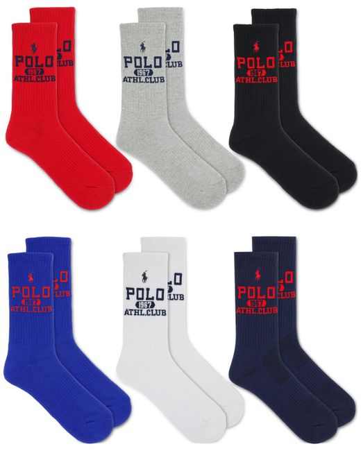 Polo Ralph Lauren Blue Athletic Club 1967 Crew Socks for men