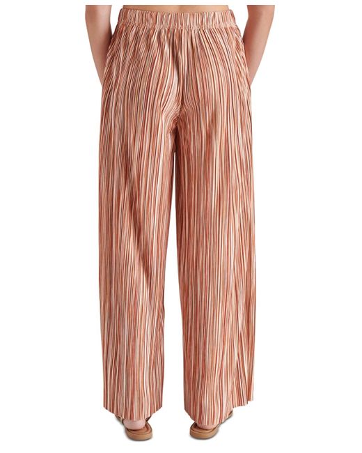 Steve Madden Pink Printed Ansel Plisse Pull-on Pants