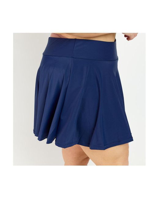 Calypsa Blue Plus Size Flowy Swim Skirt With Attached Shorts