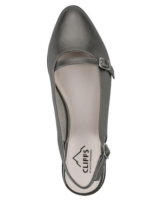 White Mountain Metallic Miloni Slingback Flat