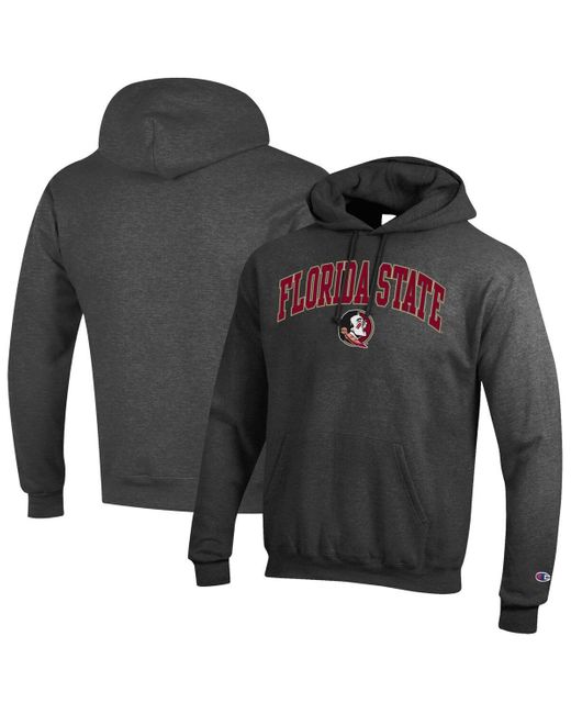Champion Gray Florida State Seminoles Arched Logo Fleece Pullover Hoodie for men