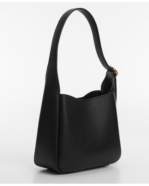 Mango Black Buckle Detail Shoulder Bag