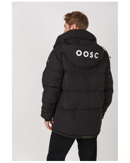 OOSC Black Puffer Jacket for men