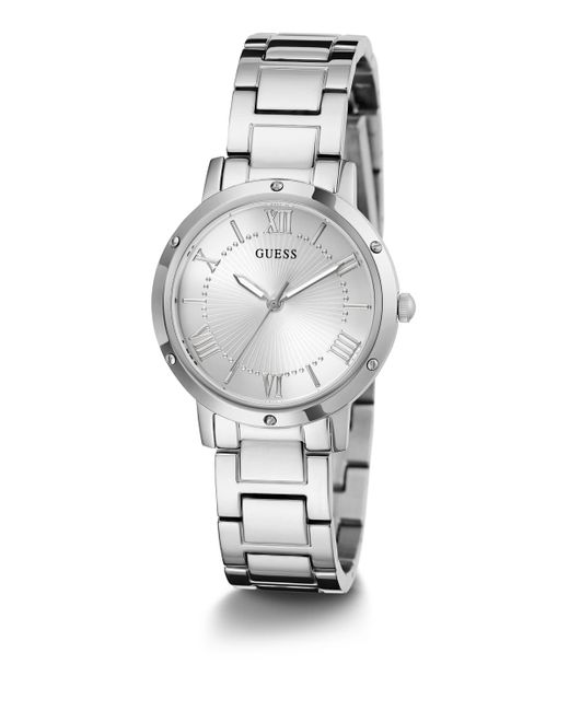 Guess Metallic Stainless Steel Bracelet Watch