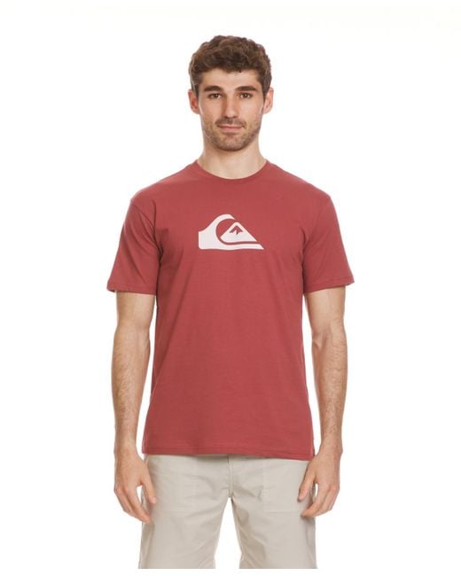 Quiksilver Red Comp Logo Short Sleeve T-shirt for men