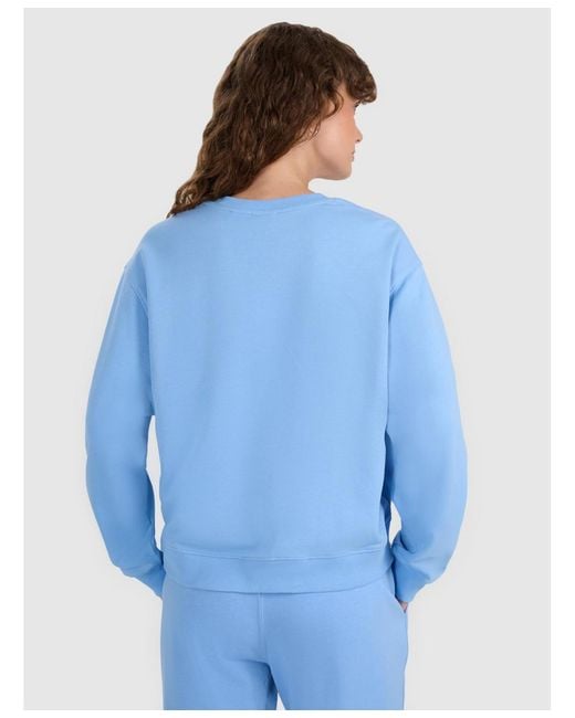 4F Blue Pullover Basic Sweatshirt Without Hood