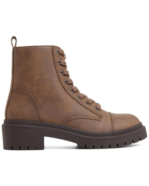 ALDO Brown Goer Combat Round Toe Boots