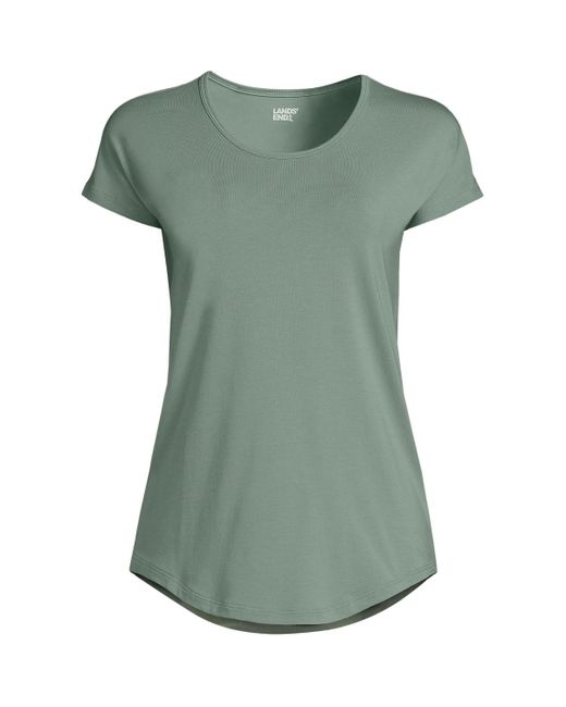 Lands' End Green Petite Lightweight Jersey T-shirt