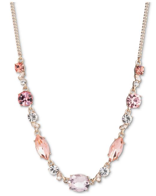Givenchy Metallic Crystal Frontal Necklace