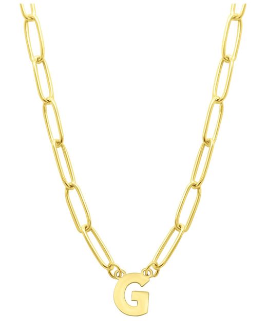 Adornia Metallic Tarnish Resistant 14k Gold-plated Mini Initial Paperclip Chain Necklace