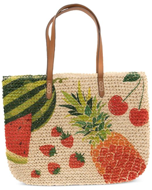 INC International Concepts Natural Straw Large Tote Bag, Created For