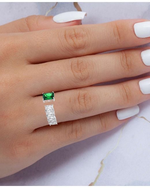 Macy's Green Cubic Zirconia Baguette Ring (2.31 Ct. T.w.