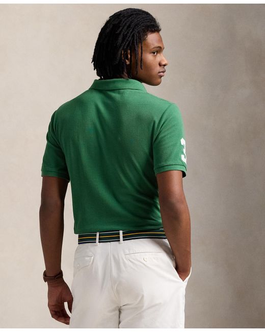 Polo Ralph Lauren Custom Slim Fit Big Pony Mesh Polo Shirt in Green for ...