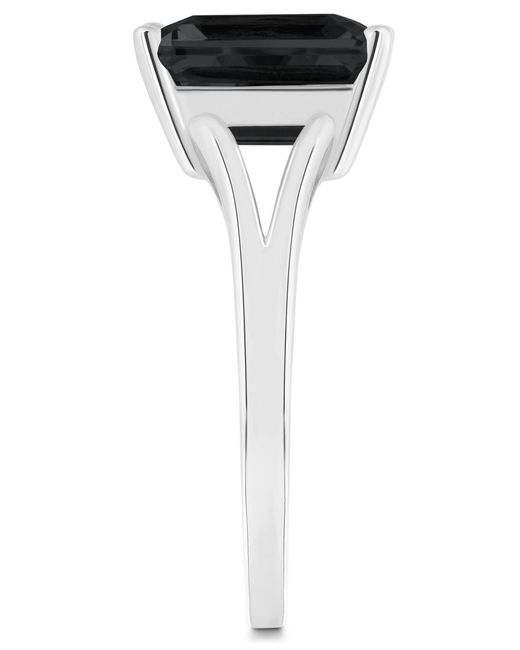 Macy's Black Emerald-cut Split Shank Polished Statement Ring