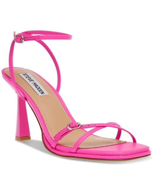 Steve Madden Pink Zarya Strappy Flared-heel Dress Sandals