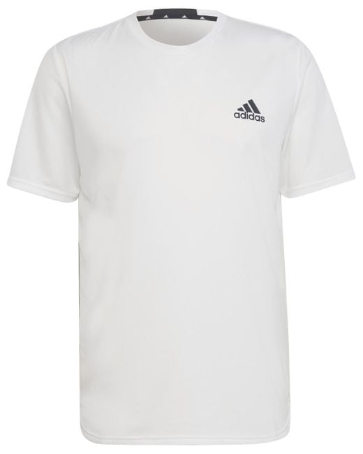 Adidas White Designed 4 Movement Aeroready Performance Training T-shirt for men