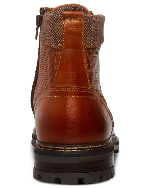 steve madden brown boots with red zipper
