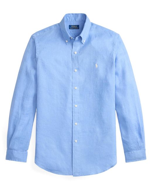 Polo Ralph Lauren Classic Fit Linen Shirt in Blue for Men | Lyst