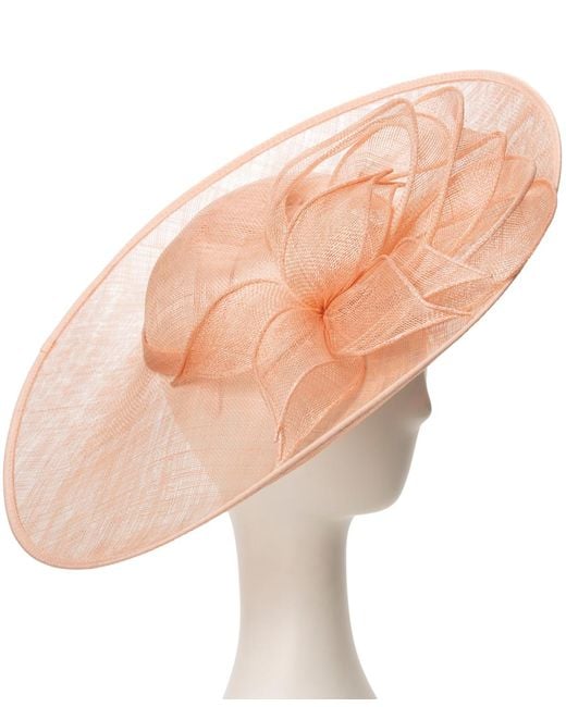 August Accessories Natural Sinamay Hatinator Self Flower Hat