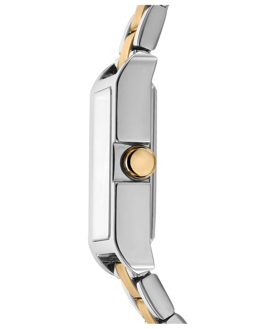 DKNY Metallic Westside Midi White Mop Dial Gold Two-tone Stainless Steel Bracelet Watch 25.5x33mm