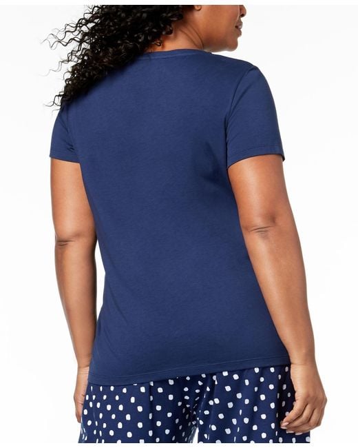 Hue Blue Plus Size Sleepwell Solid S/s V-neck T-shirt