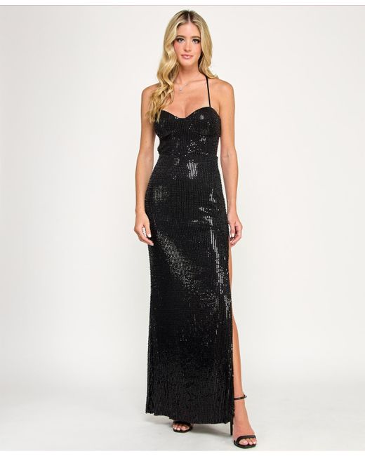 iridescent black dress Mica Iridescent Halter Dress S/M – OMNIA main image 1