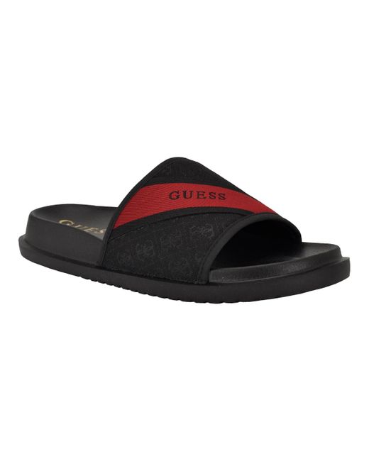 Guess Black Vellden Slip-on Lifted Fashion Slides for men