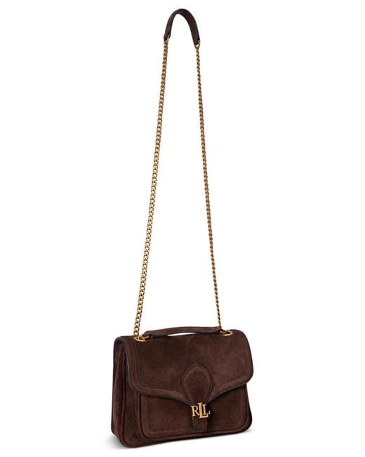 Ralph Lauren Brown Bradley Small Suede Convertible Bag