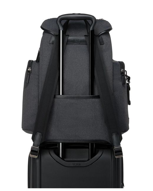 Tumi Black Harrison Griffen Flap Backpack for men