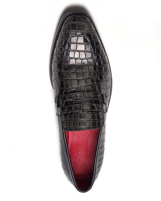 Carlos By Carlos Santana Nocturne Penny Loafers in Black for  display picture 2