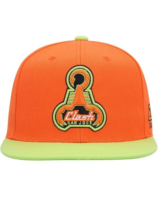 Mitchell & Ness Orange San Jose Earthquakes Throwback Logo Snapback Hat for men