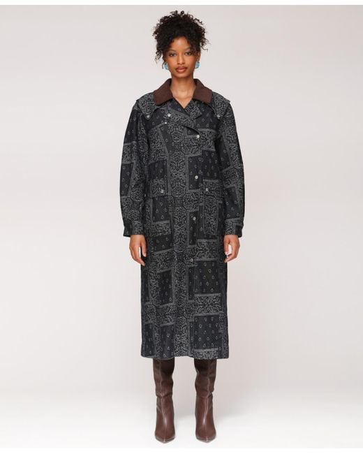 Avec Les Filles Multicolor Asymmetrical Utility Trench Coat