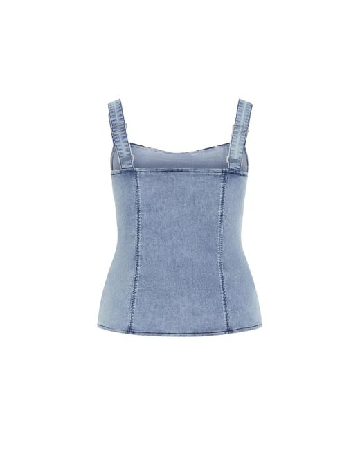 City Chic Blue Plus Size Abbie Denim Top