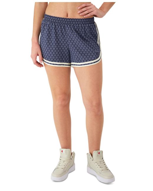 Champion Printed Drawstring Shorts in Blue Lyst