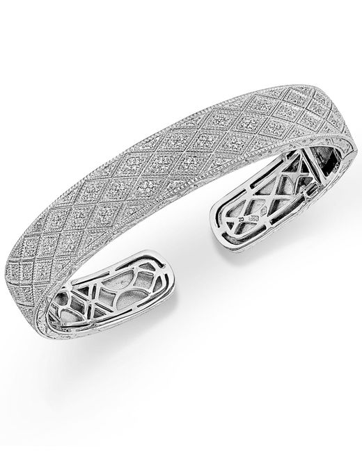Macy's Diamond Bangle Bracelet In Sterling Silver (1/2 Ct. T.w.) in